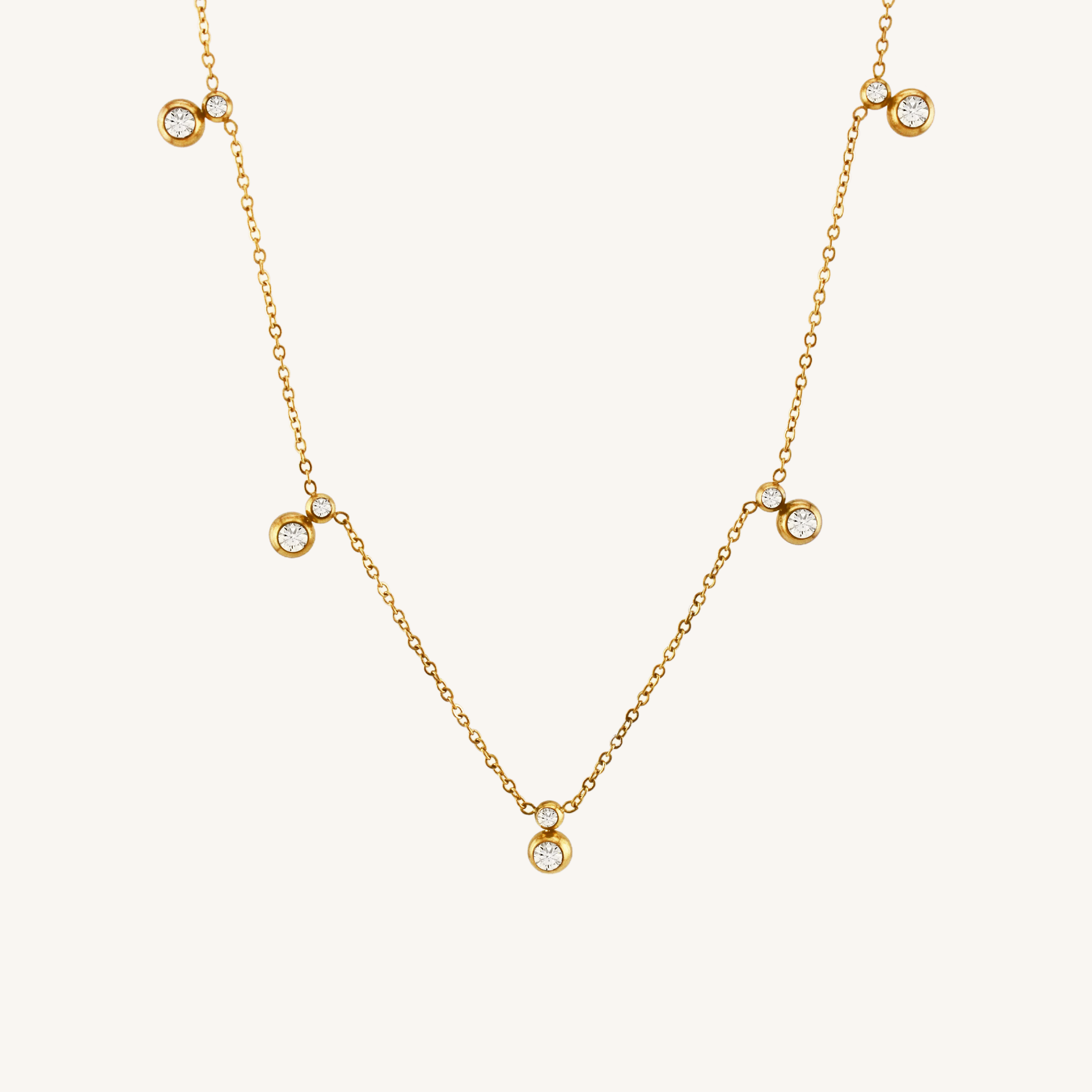 dainty bridal gold diamond necklace